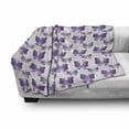 thumbnail image 3 of Butterfly Soft Flannel Fleece Blanket, Surreal Star Patterned Background with Polygonal Butterflies Modern, Cozy Plush for Indoor and Outdoor Use, 60" x 80", Purple Pale Blue White, by Ambesonne, 3 of 6
