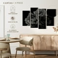 thumbnail image 4 of Elephant Stock Black Roses Wall Art - Horizontal Multi Panel Canvas - Living Room Wall Decor - Floral And Botanical Multi Panel - Black And Gray Decor - 30" x 18", 4 of 4
