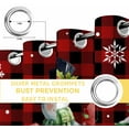 thumbnail image 4 of Fsddascl Christmas Snowman Blackout Curtains for Bedroom/Living Room, Thermal Insulated Kitchen Curtains, Red Black Check Xmas Tree Snowflake Grommet Darkening Window Treatment Drapes 42"x63"x2, 4 of 6