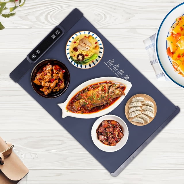 Electric Warming Tray, Rollable Full Surfaces Heating Warming Mat, 3 Temp Setting, Fast Heating Silicone Portable Foldable Roll Up Heating Pad for Party, Buffet