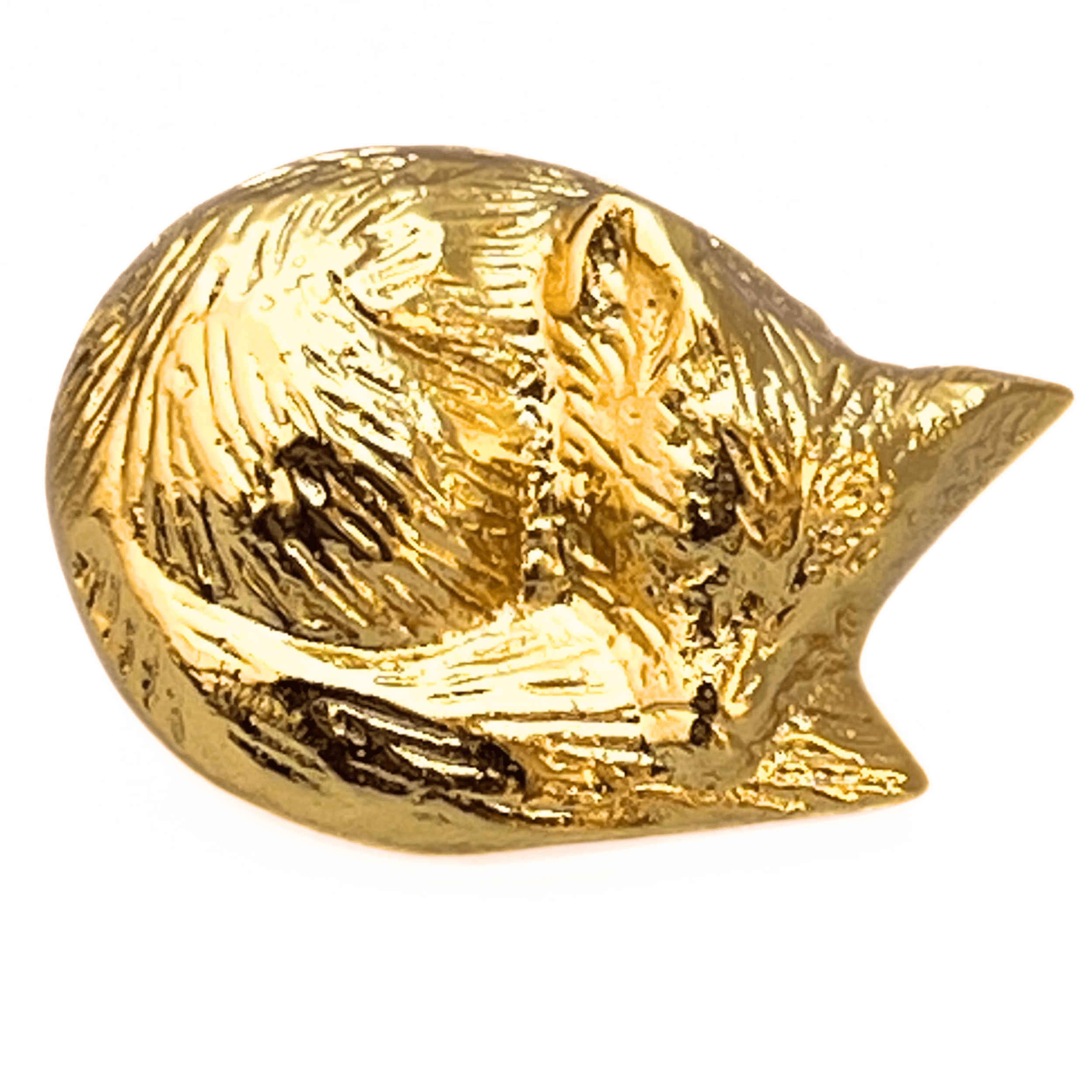 Shiny Brass Sleeping Fox Cabinet Knobs – Animal Drawer Pulls for Room, Cupboard, Closet, Dresser & Furniture Hardware | Wood Decor Knob Set (Pack of 3)