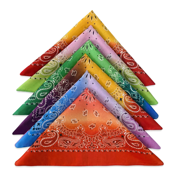 Colorful Bandanas 6 Pack for Adults, Multi Color Bandana Set for Events, Fun Runs and Parties