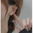 thumbnail image 2 of Solid 925 Sterling Silver Love Heart Hoop Earrings for Women Teens Heart Hoop Earrings Love Huggie, 2 of 14
