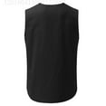 thumbnail image 4 of Sakmal Black Mens Tank Tops Notch Neck Black Camisole Solid with Pockets Drawstring Mens Sleeveless T Shirts, 4 of 4