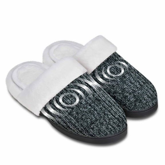 Health Touch Massager Slippers with Comfort Plush Lining, One Size Fits Most, Foot Massager - Gray