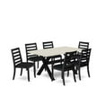 thumbnail image 2 of East West Furniture X-Style 7-Piece Modern Dining Table Set in Linen White, 2 of 6