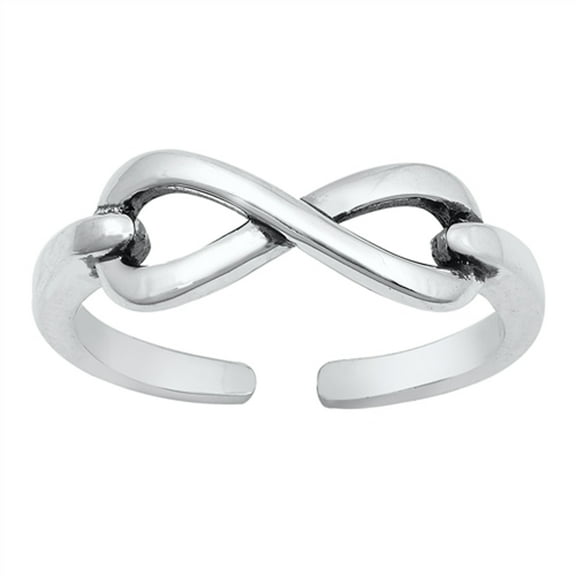 Sterling Silver Infinity Toe Ring Oxidized Adjustable Knot Band 925 New Jewelry Female Unisex