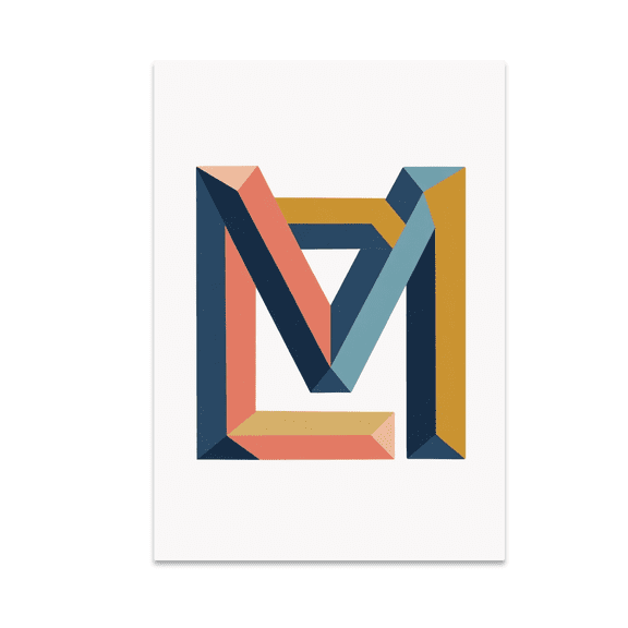 Monogram Blocks of Color Poster Art - Modern Decor Enthusiast - 13x19 Poster Print