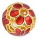 thumbnail image 2 of Cuentas de cloisonné con borde dorado, huecas y redondas, para hacer joyas por uno mismo: pulseras y collares con detalles en rojo brillante, 2 of 8