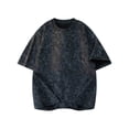 thumbnail image 2 of LEKWK Mens T Shirt Oversized Crewneck Acid Wash Graphic Tops Short Sleeve Speckle Print Drop Shoulder Loose Fit Tees Streetwear Casual Tops Black XXL, 2 of 5