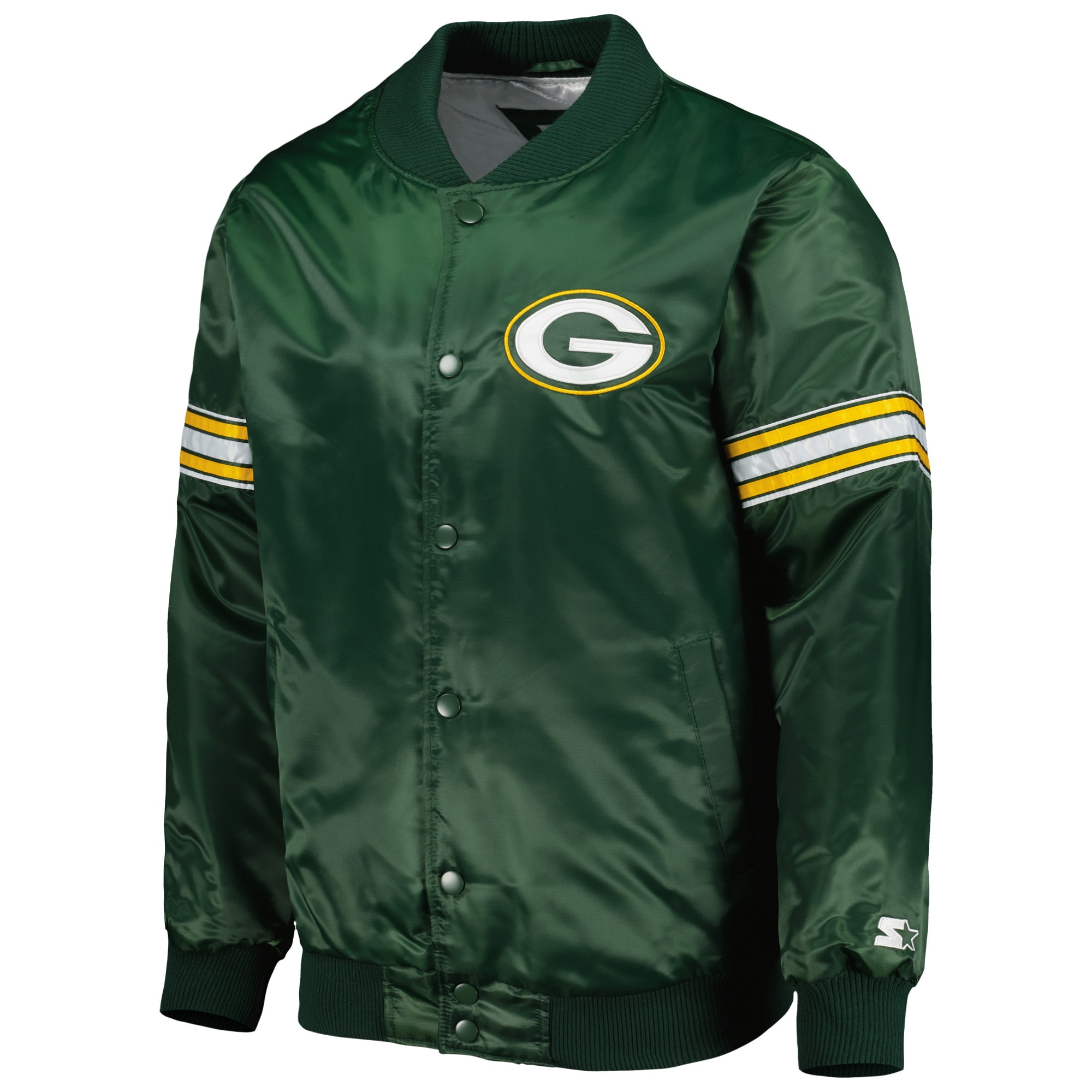 Men's Starter Green Green Bay Packers The Pick and Roll Full-Snap Jacket 