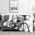 thumbnail image 5 of KLL Capybara Riding Bicycle Print Fleece Throw Blanket, Horizontal Fleece Bedding Cute Soft Blankets Comfy Fleece Flannel Plush Home Decor for Couch & Bed -80"x60", 5 of 9