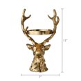 thumbnail image 6 of Cast Aluminum Stag Pillar Candle Holder, Gold, 11", by My Texas House, 6 of 6