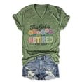thumbnail image 2 of Trendfront Women Retirement T Shirts V Neck Short Sleeve Est 2026 Graphic Tee This Girl Is Retired Funny Quote Print Gifts for Grandma Top, 2 of 3