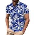 thumbnail image 2 of Tqyyweavej Halter Hawaiian Shirt for Men Mesh Printed Lapel Collar Jersey Oversized Color Block Short Sleeve Summer Beach Tops, 2 of 6