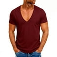 thumbnail image 6 of cocolona Mens Deep V Neck T-shirts Summer Casual Short Sleeve Tops Fashion Solid Color Loose Blouses, 6 of 6