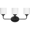 thumbnail image 5 of Lynzie Collection Three-Light Matte Black Etched Opal Glass Modern Bath Vanity Light, 5 of 12