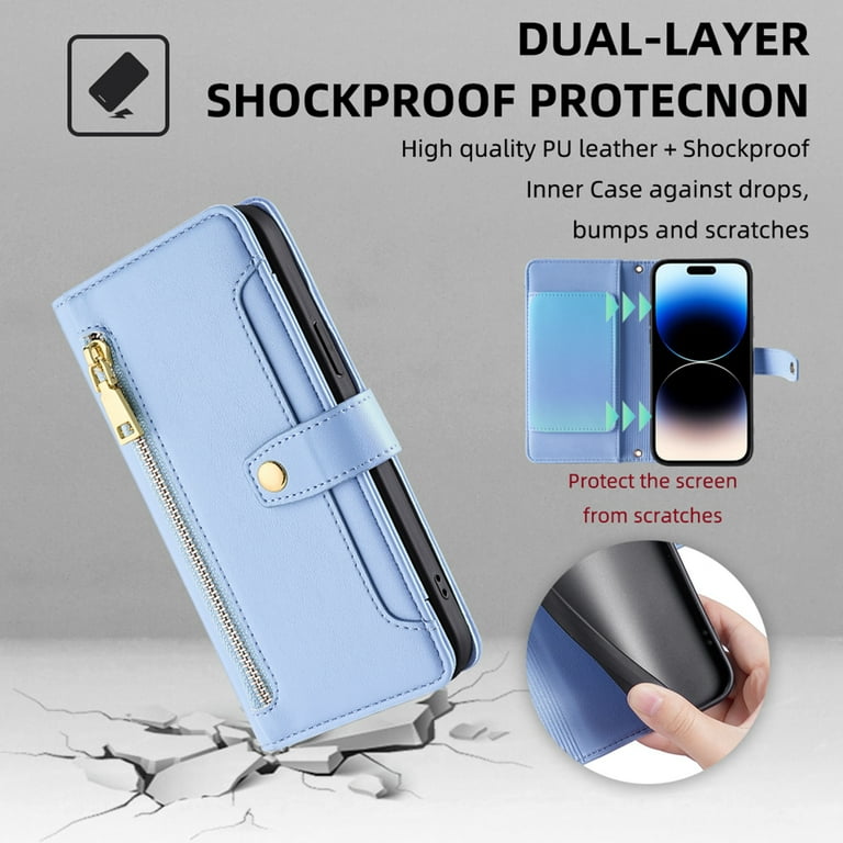 【EENK】Phone Case with Leather Strap Blue Check 6fa1812072803.jpg