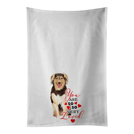

Australian Shepherd Red Tricolor #3 so Loved White Kitchen Towel Set of 2 19 in x 28 in