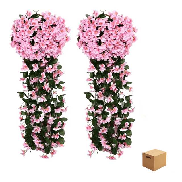 "2pcs Flores Artificial Wisteria Decoración Boda Hogar Fiesta Belug, Rosa "