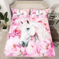 thumbnail image 2 of Homewish Western Horse Twin Sheet Sets 3pcs for Teens Boys Girls,Farmhouse Animal Twin Fitted Sheet Microfiber,Chic Pink Flowers Breathable Flat Sheet,Breathable Home Decor, 2 of 7