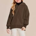 thumbnail image 4 of JUSLIO Hoodies for Girls Casual Solid Color Hooded Sweatshirt Athletic Fall/Winter Long Sleeve Tops Sweatshirts Coffee(5 Years）, 4 of 7