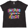 thumbnail image 3 of Inktastic Everything is Gonna Be Alright Inspirational Quote Women's Plus Size T-Shirt, 3 of 5