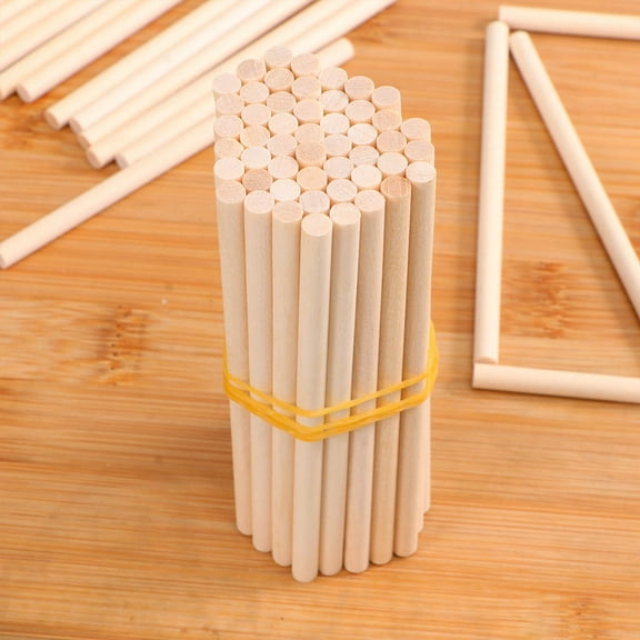 Beaupretty 100pcs Wood Wand Round Wooden Dowels for Craft Projects Hobbies Natural Beige DIY