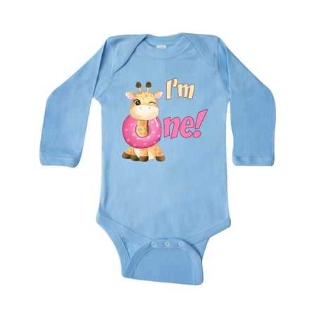

Inktastic I m One Giraffe Gift Baby Boy or Baby Girl Long Sleeve Bodysuit