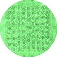 thumbnail image 1 of Ahgly Company Indoor Round Persian Emerald Green Traditional Area Rugs, 6' Round, 1 of 4