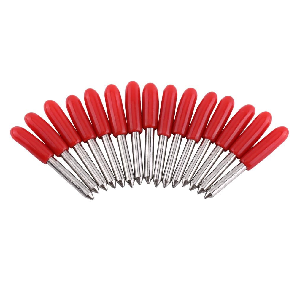 Tebru 15pcs Cutting Blade 45° Knife For Plotter Vinyl Cutter Red Cap