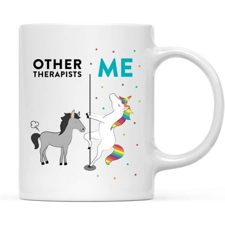 

CTDream Funny Quirky 11oz. Ceramic Coffee Tea Mug Thank You Gift Other Therapists Me Horse Unicorn 1-Pack Birthday Christmas Gift Ideas Coworker Him Her Gift Box
