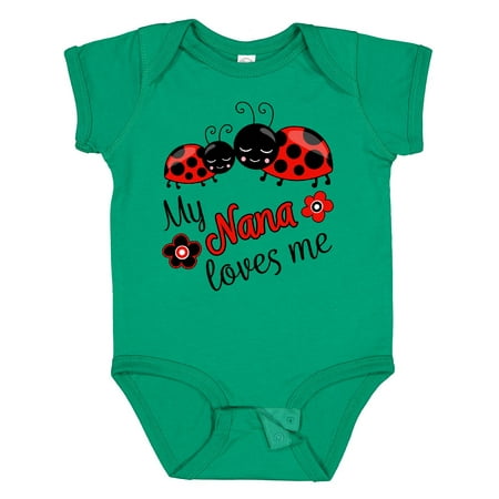 

Inktastic My Nana Loves Me with Cute Ladybugs Gift Baby Boy or Baby Girl Bodysuit