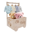 thumbnail image 1 of Cesta de regalo para baby shower HMAZAE, organizador de armario para bebés de madera, 1 of 8