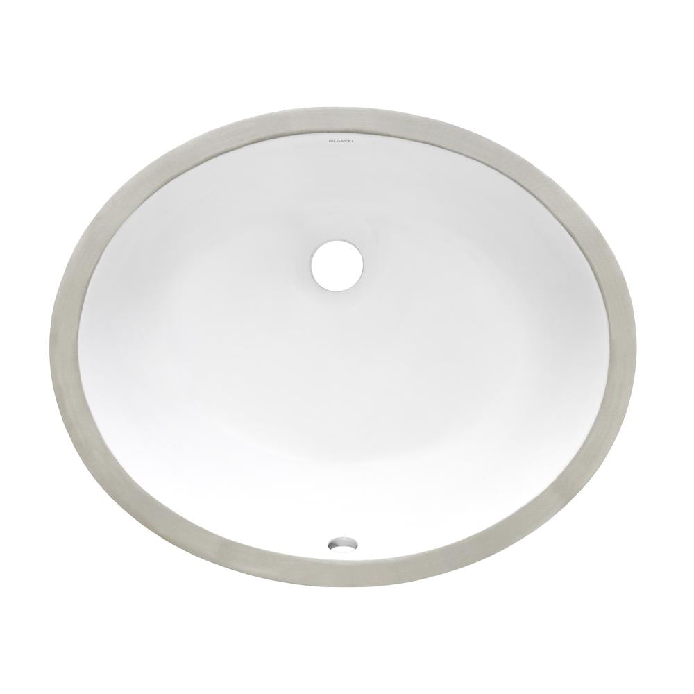 Ruvati RVB0619 Krona 18" Oval Porcelain Undermount Bathroom Sink - White