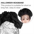 thumbnail image 4 of Flor de simulación de Halloween Diadema de malla negra Corona floral Disfraz de Halloween, 4 of 5