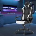 thumbnail image 2 of PayLessHere Ergonomic Pu Desk Chair ，Racing Gaming Chair，Lumbar Support for Back Pain Adults，White, 2 of 7