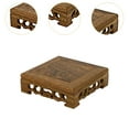 thumbnail image 6 of figatia Traditional Craft Wooden Base Wood Pedestal Stand for Home Office Decoration 14cmx14cmx3.8cm, 6 of 8