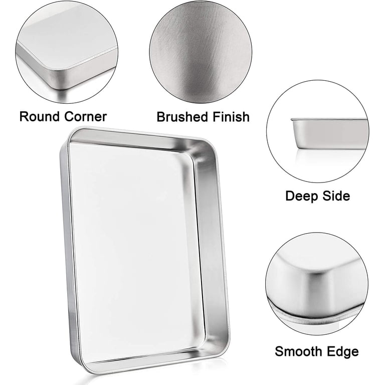 Walchoice 3-Piece Rectangle Stainless Steel Baking Pan Set photo 6