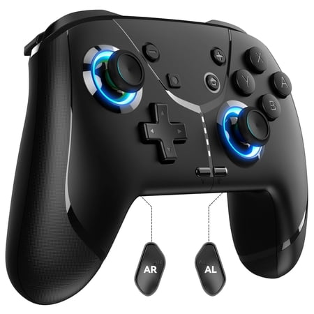 Wireless Switch Controller for Nintendo Switch/Lite/OLED Bluetooth Game Controller for iPhone/Android/Mobile Phone/PC/Steam/Mac/iPad/TV with Macro/Vibration/Motion Control/Turbo/800mAh Battery
