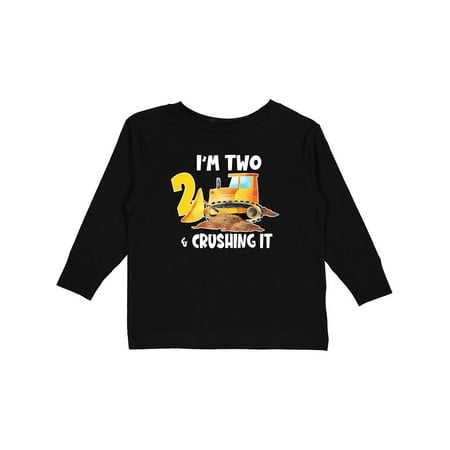 

Inktastic I m 2 and Crushing It Construction 2nd Birthday Gift Toddler Boy or Toddler Girl Long Sleeve T-Shirt