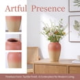 thumbnail image 2 of Unique Bargains Modern Flower Vase Matte Ribbed Opening Decorative Retro Round Bottle Red, 2 of 6