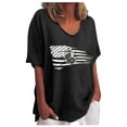 thumbnail image 2 of Jacenvly New Classic Fourth of Shirts Ladies Misses Casual Printing Short Sleeves V-Neck Loose T-Shirt Blouse Tops, 2 of 5