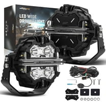 maXpeedingrods 2 Pack 5" LED Off Road Lights 178W 21360LM Round Fog Lights with Amber/White DRL, LED Light Bar 270°Side Shooter for Trucks SUV Pickup ATV Motorcycles, with 4 Black Light Covers