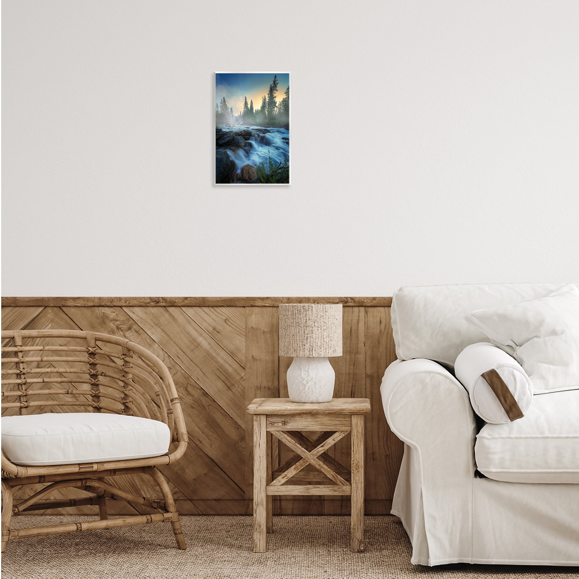 Stupell Industries Fog Over Rushing Water Landscape & Nature Photography Unframed Art Print Wall Art, 10 x 15