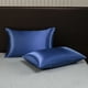 thumbnail image 1 of Funda de almohada de cuerpo de satén refrescante 2-Pack | Terciopelo suave, transpirable, anti-sudor, resistente a las arrugas, amigable con el cabello, todas las estaciones | Azul, Negro, Burdeos,, 1 of 6
