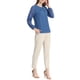 thumbnail image 2 of BLUSA DE CHIFFON CHIC INSPIRADA PARA MUJER CON ESCOTE EN FORMA DE LLAVE Y MANGAS DE PATCHWORK, ELEGANTE TOP DE TRABAJO XS AZUL PROFUNDO, 2 of 7