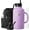 Purple with handle, variant on 64oz Insulated Water Bottle with Paracord Handle, Half Gallon Stainless Water Bottle with Straw, Water Jug with Carry Pouch and Carabiner for School & Hiking, Keep Cold Hot, Purple