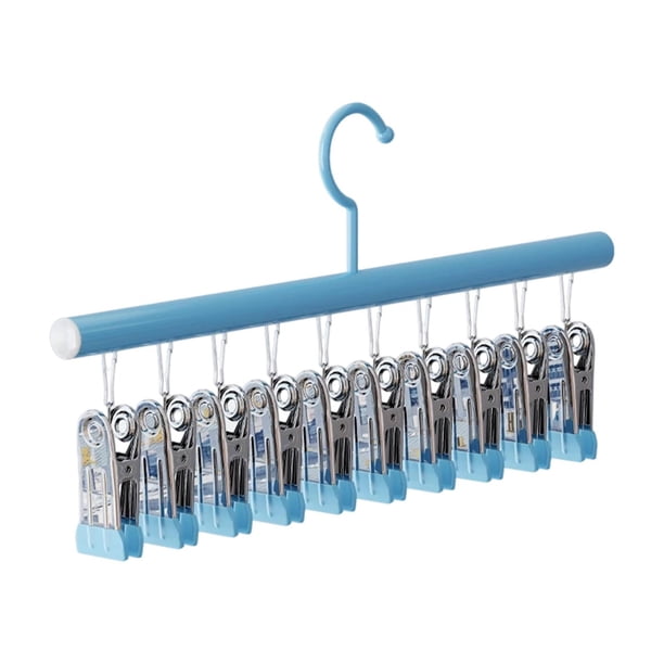 Perchero multifuncional para ropa interior, con 10 pinzas, de acero inoxidable, para calcetines de bebé, toallas y sombreros.