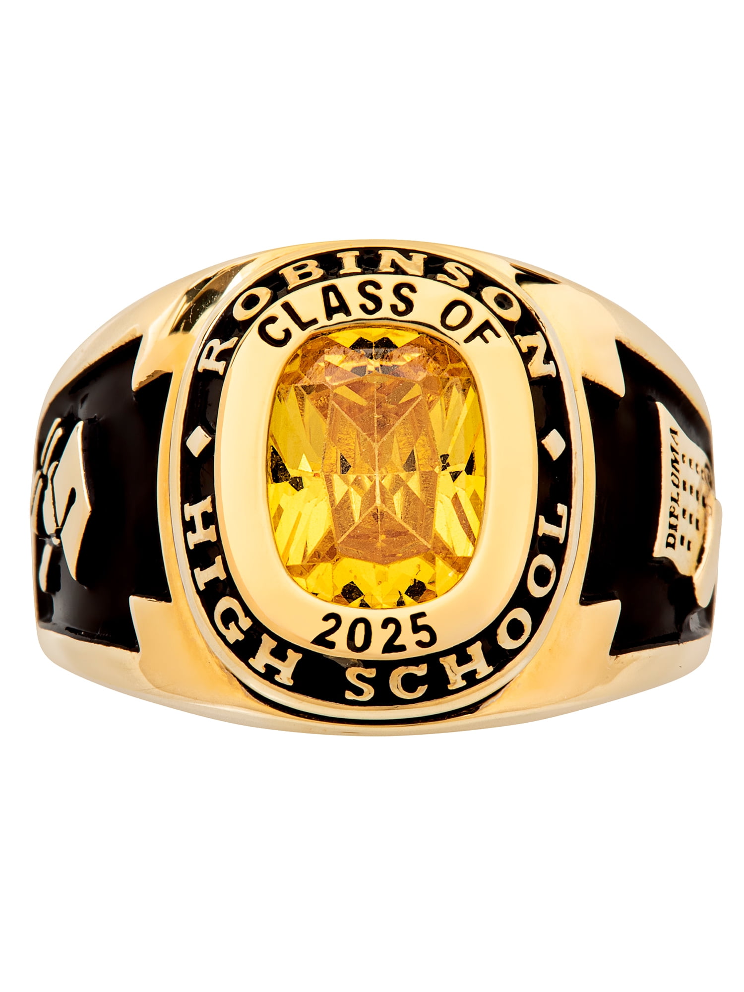 Order Now for 2025 Graduation, Freestyle Men's Cushion Birthstone Class Ring, Personalized, High School or College